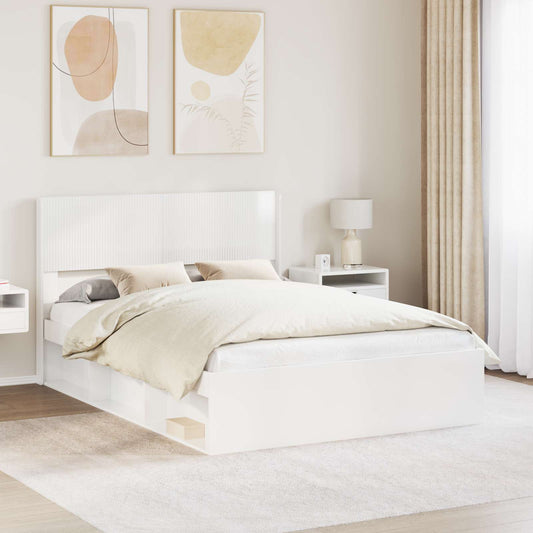 vidaXL Headboard High Gloss White PB 1