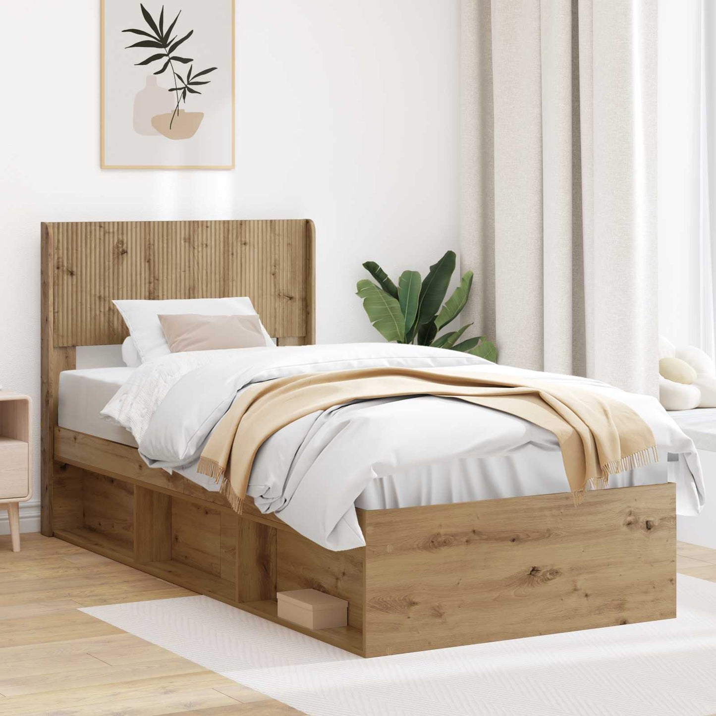 vidaXL Headboard Artisan Oak PB 1