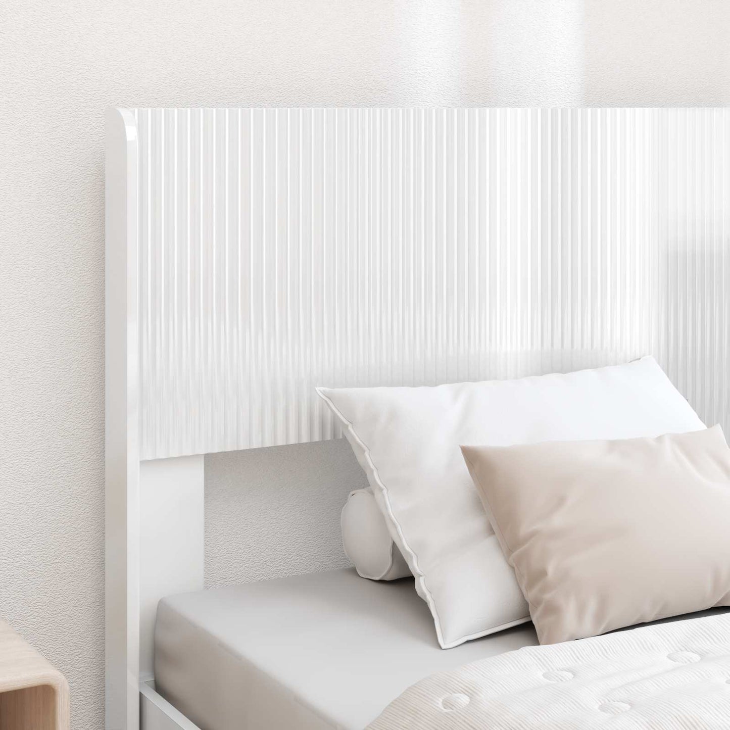 vidaXL Headboard High Gloss White PB 3