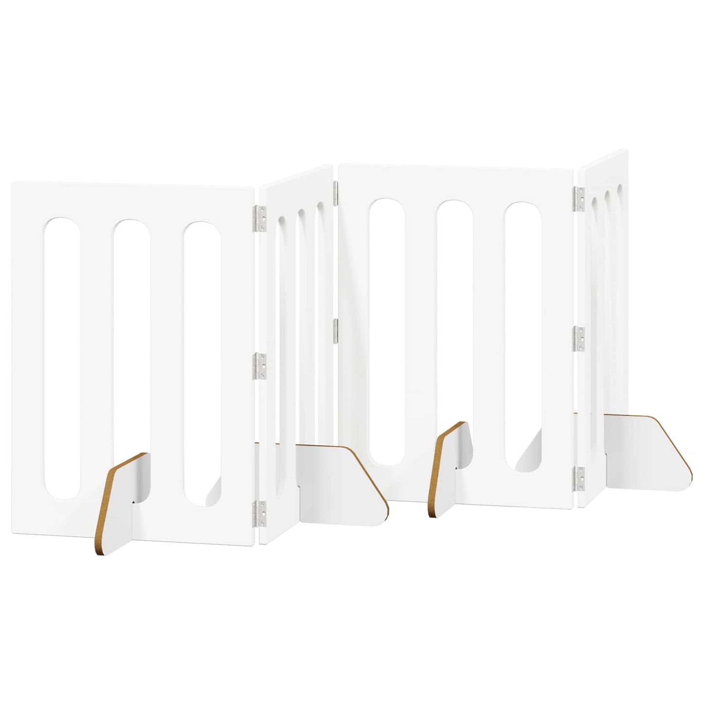 vidaXL Folding Pet Fence 4 pcs White 201 x 38 x 70 cm Engineered Wood 2