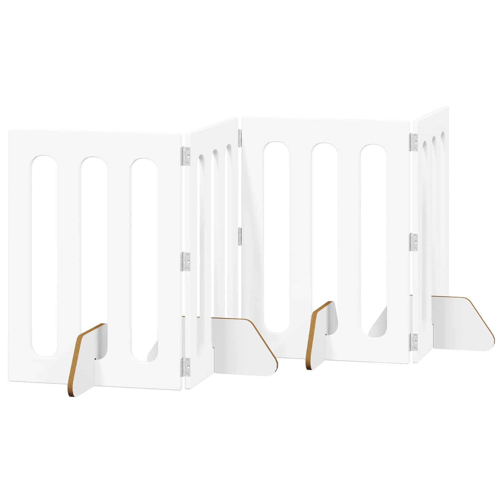 vidaXL Folding Pet Fence 4 pcs White 201 x 38 x 70 cm Engineered Wood 2