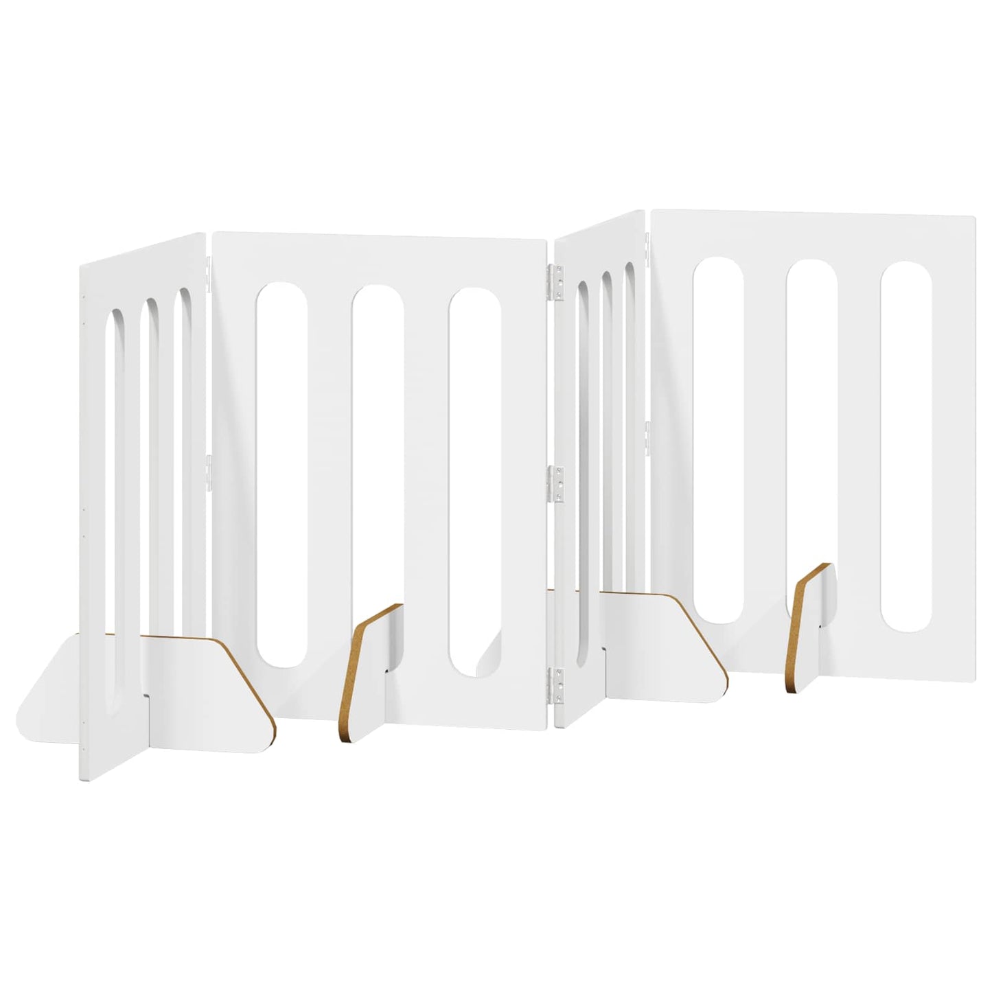 vidaXL Folding Pet Fence 4 pcs White 201 x 38 x 70 cm Engineered Wood 5