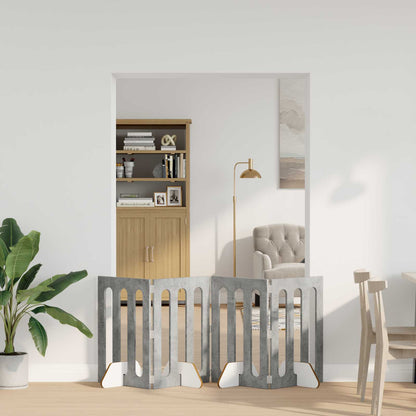 vidaXL Folding Pet Fence 4 pcs Concrete Grey 201 x 38 x 70 cm 1