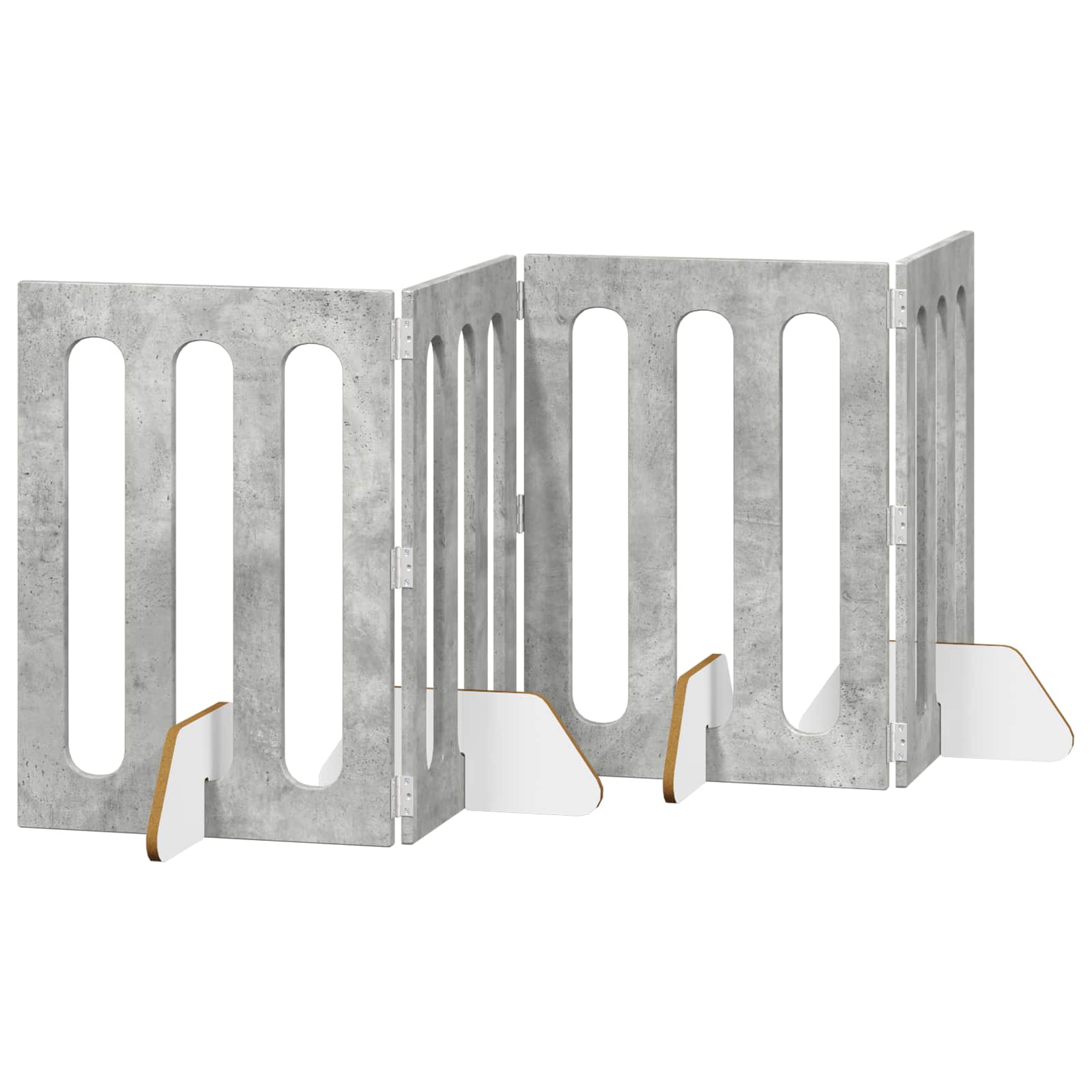 vidaXL Folding Pet Fence 4 pcs Concrete Grey 201 x 38 x 70 cm 2