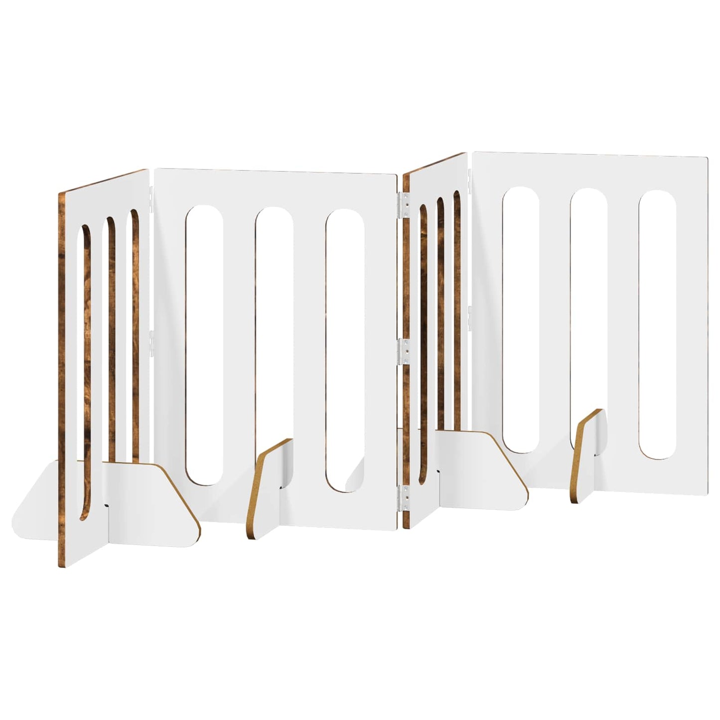 vidaXL Folding Pet Fence 4 pcs Smoked Oak 201 x 38 x 70 cm 5