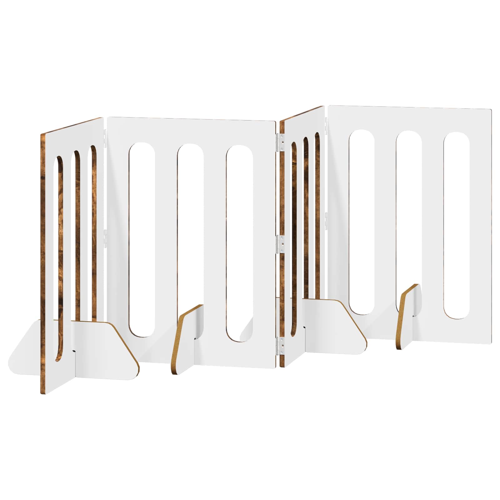 vidaXL Folding Pet Fence 4 pcs Smoked Oak 201 x 38 x 70 cm 5