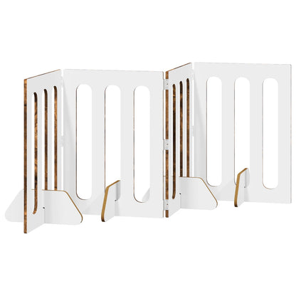 vidaXL Folding Pet Fence 4 pcs Smoked Oak 201 x 38 x 70 cm 5