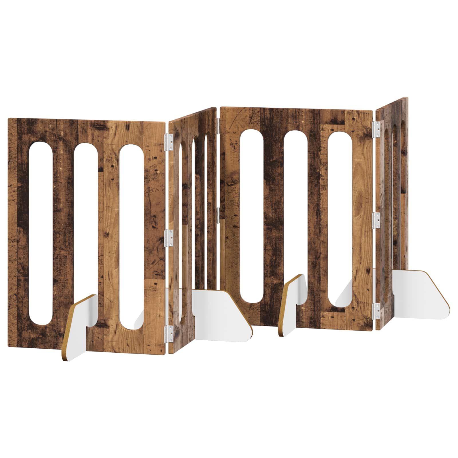 vidaXL Folding Pet Fence 4 pcs Oak Wood 201 x 38 x 70 cm 2