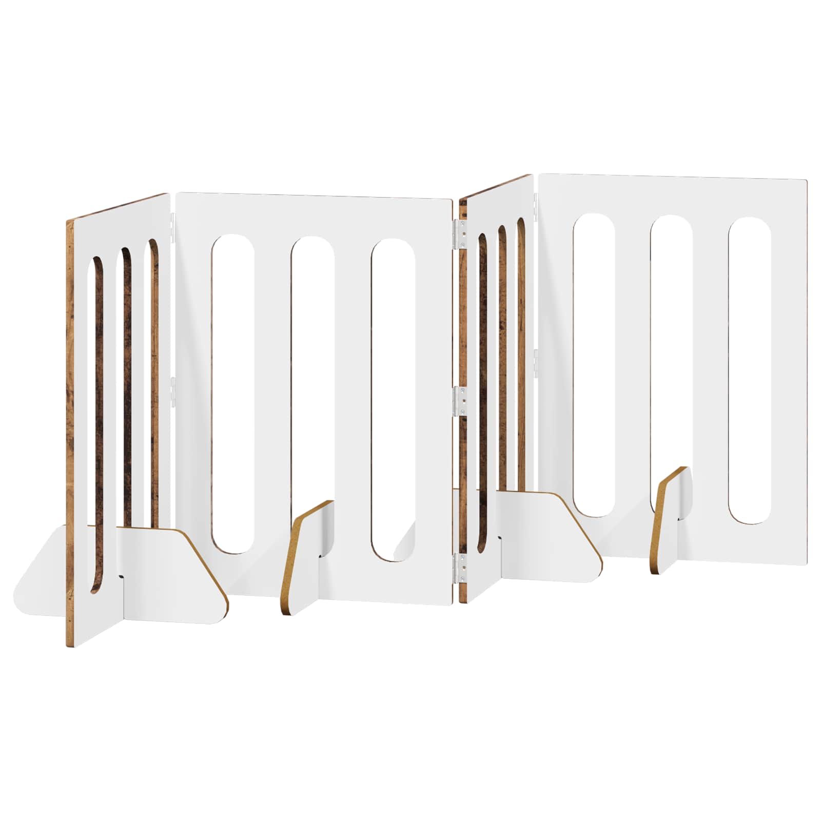 vidaXL Folding Pet Fence 4 pcs Oak Wood 201 x 38 x 70 cm 5