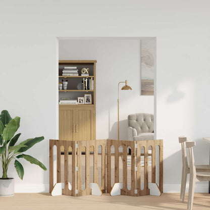 vidaXL Folding Pet Fence 4 pcs Artisan Oak 201 x 38 x 70 cm 1