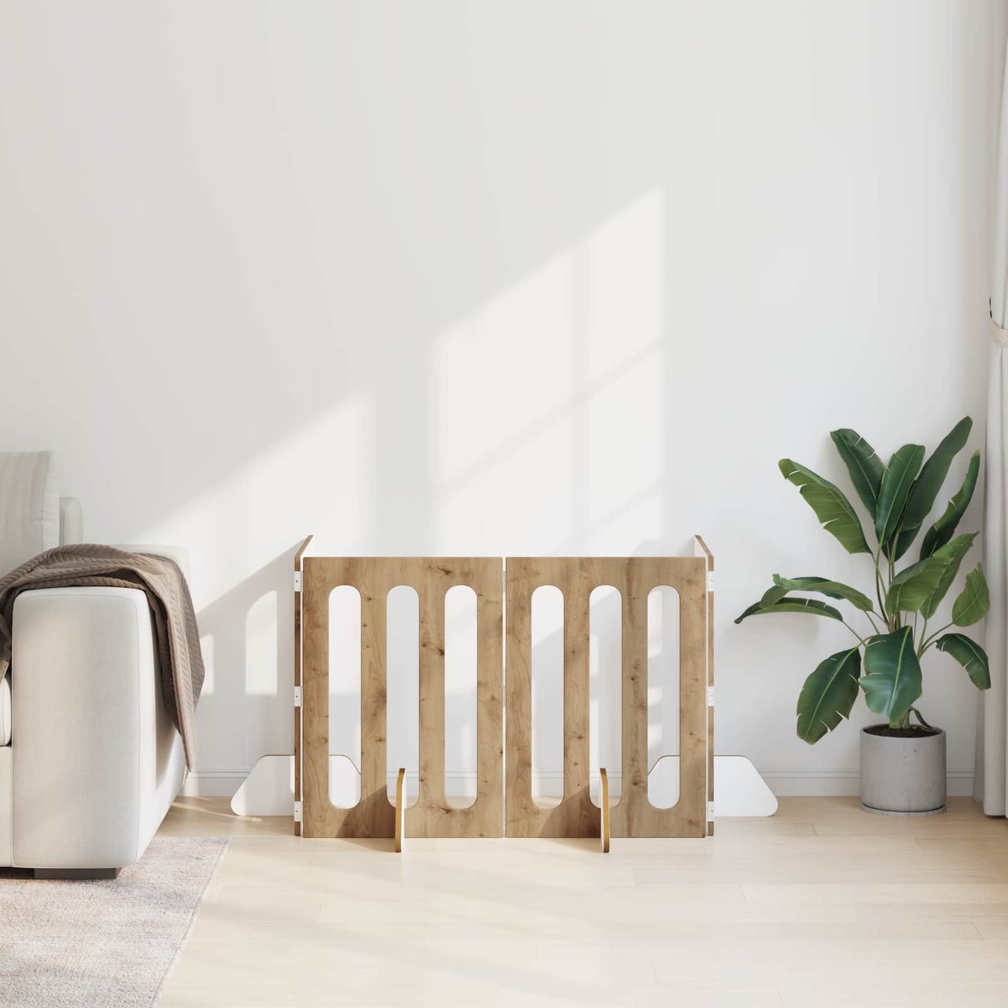 vidaXL Folding Pet Fence 4 pcs Artisan Oak 201 x 38 x 70 cm 3