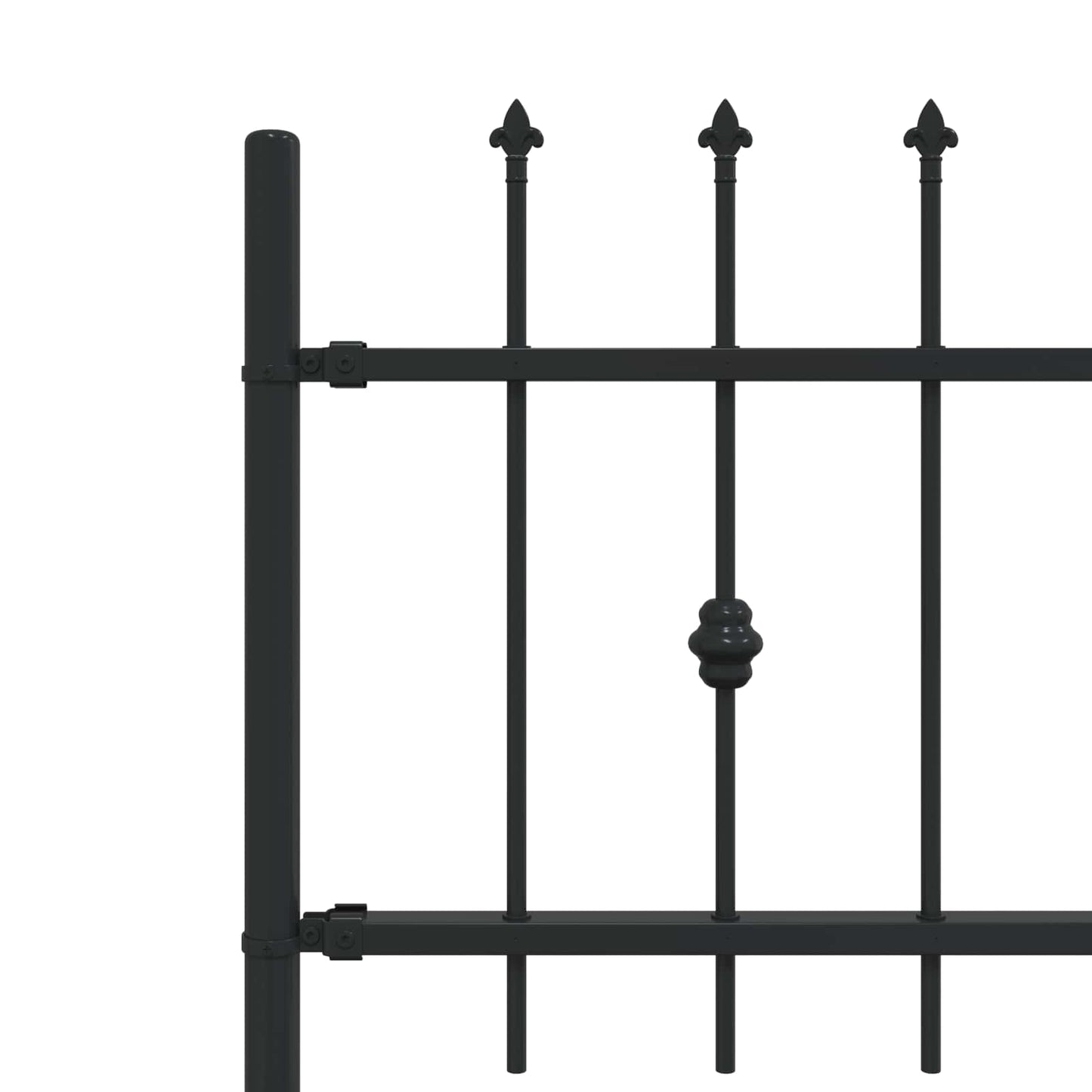 vidaXL Spike Fence ASTEN 200 x 110 cm Powder-Coated Steel Black 5