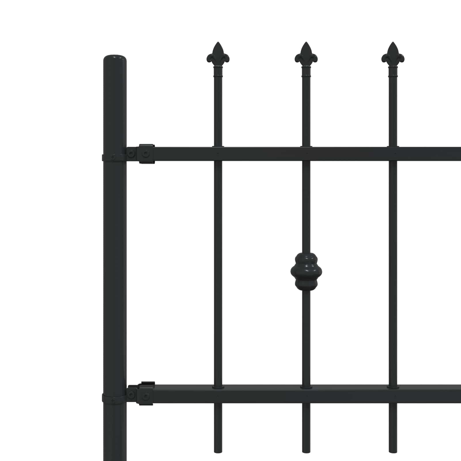 vidaXL Spike Fence ASTEN 200 x 110 cm Powder-Coated Steel Black 5