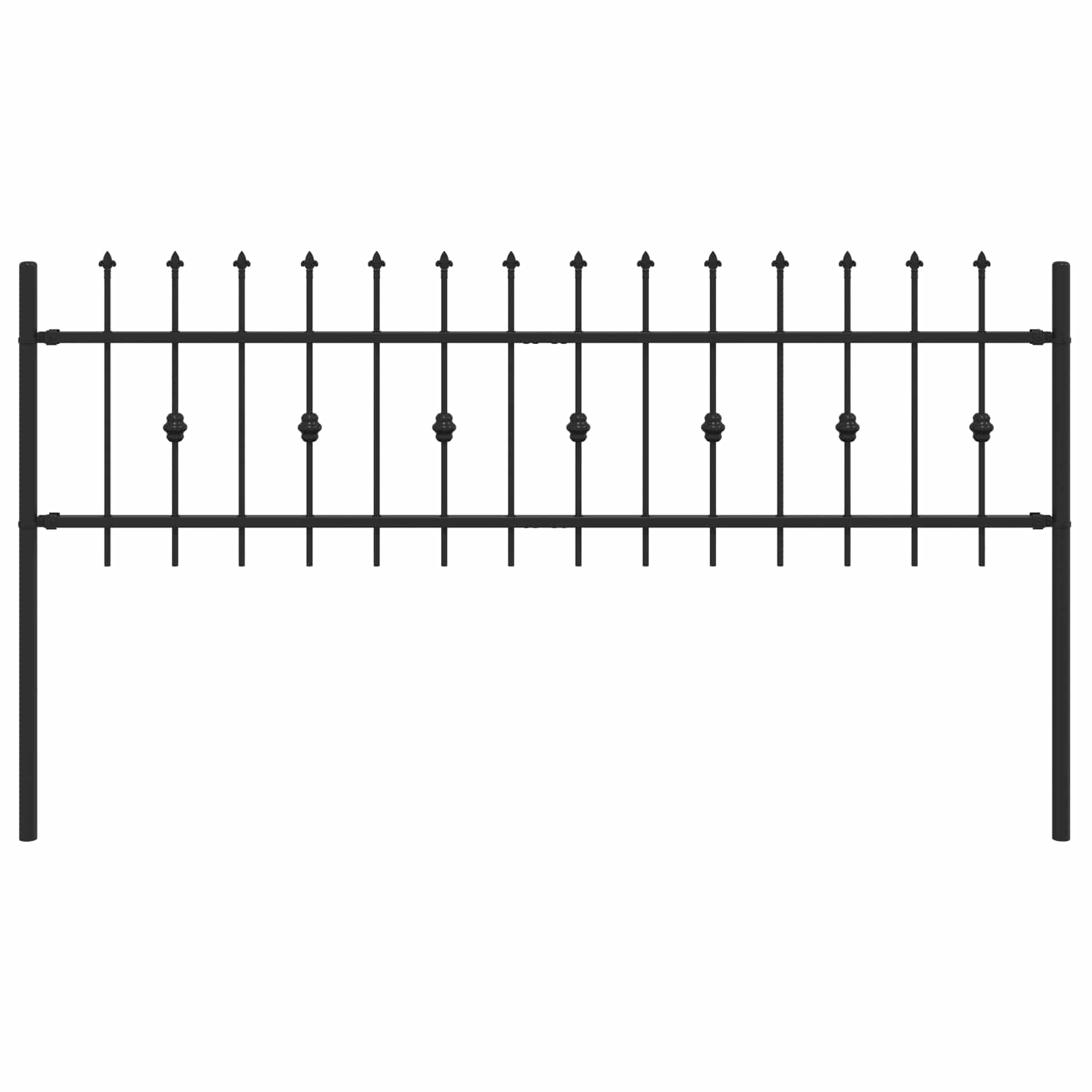 vidaXL Spike Fence ASTEN 200 x 110 cm Powder-Coated Steel Black 2