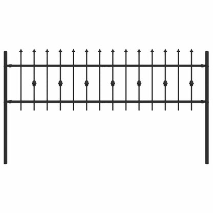 vidaXL Spike Fence ASTEN 200 x 110 cm Powder-Coated Steel Black 2