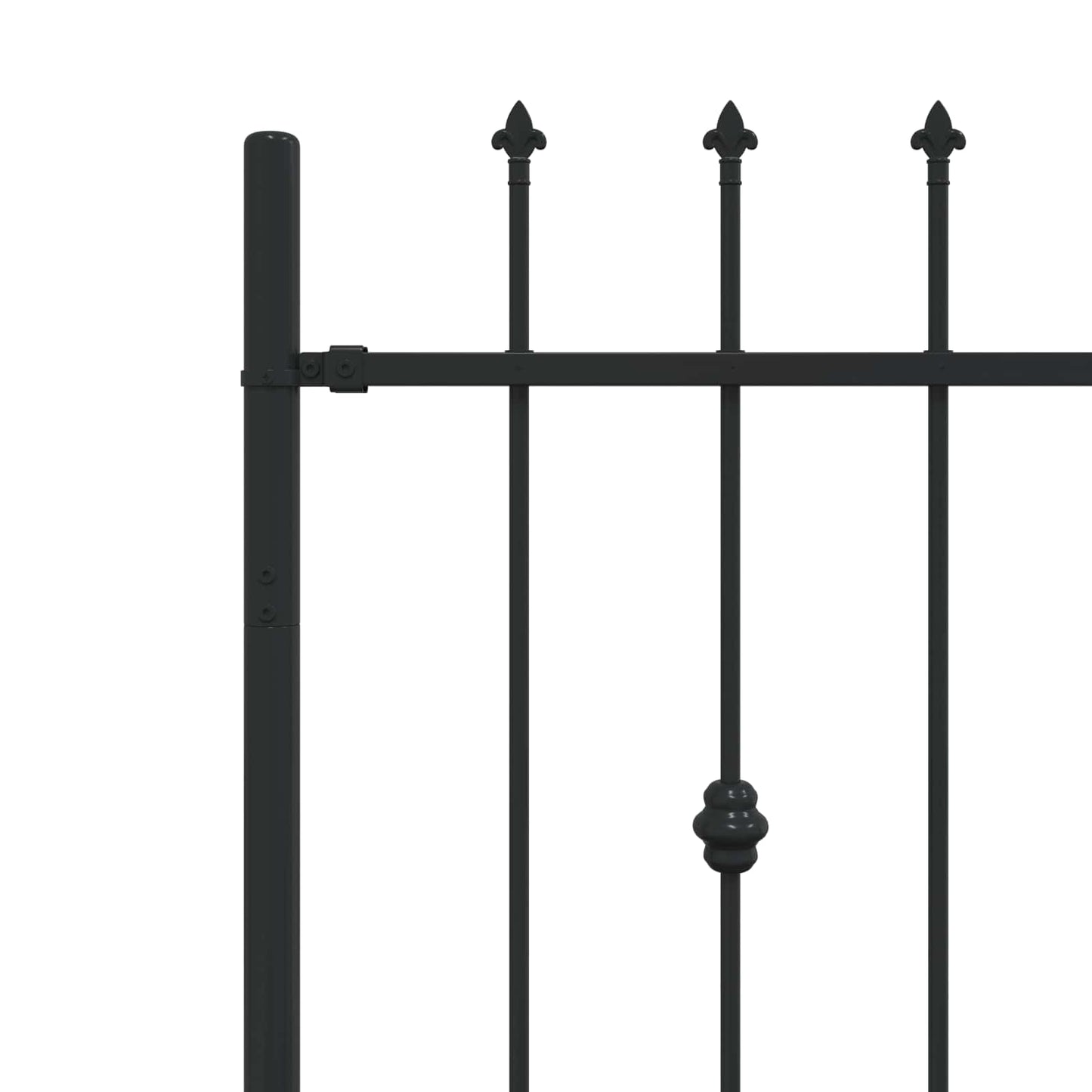vidaXL Spike Fence ASTEN 200 x 130 cm Powder-Coated Steel Black 5