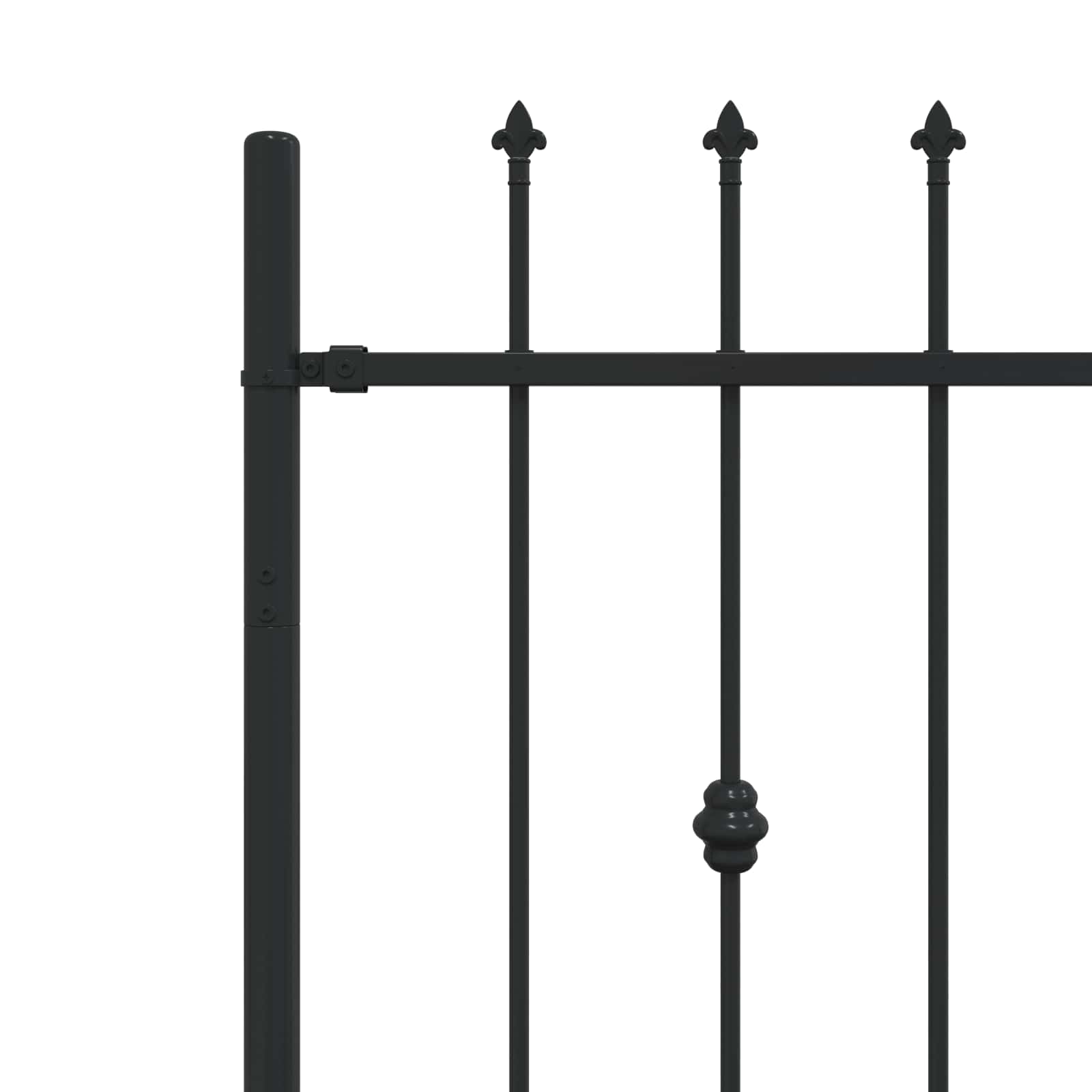 vidaXL Spike Fence ASTEN 200 x 130 cm Powder-Coated Steel Black 5