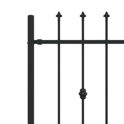 vidaXL Spike Fence ASTEN 200 x 130 cm Powder-Coated Steel Black 5