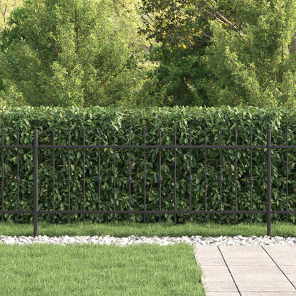 vidaXL Spike Fence ASTEN 200 x 130 cm Powder-Coated Steel Black 3