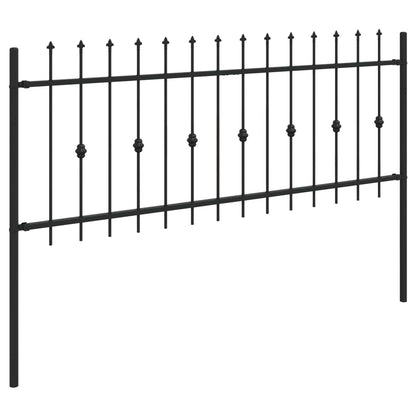 vidaXL Spike Fence ASTEN 200 x 130 cm Powder-Coated Steel Black 4