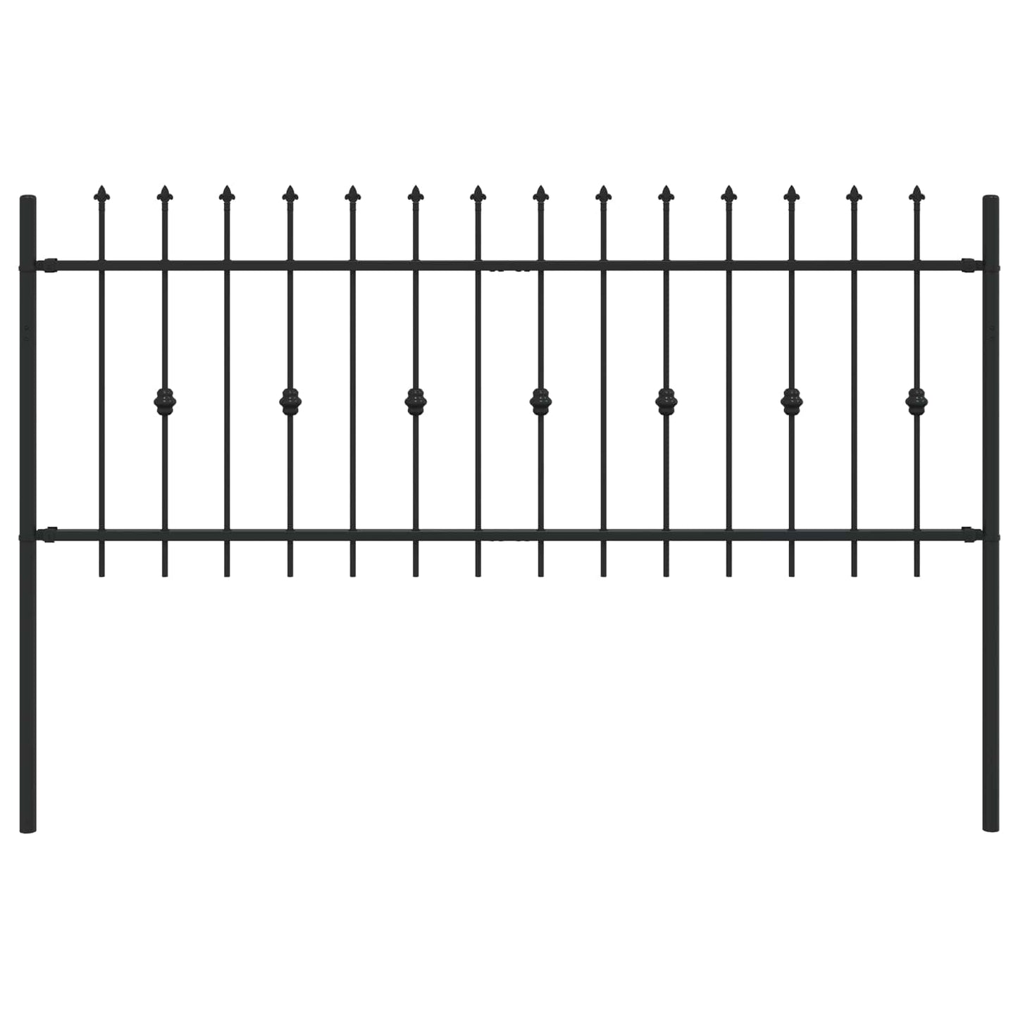 vidaXL Spike Fence ASTEN 200 x 130 cm Powder-Coated Steel Black 2