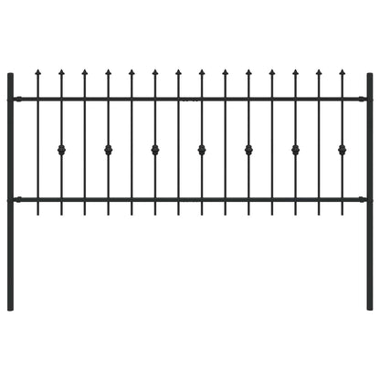vidaXL Spike Fence ASTEN 200 x 130 cm Powder-Coated Steel Black 2