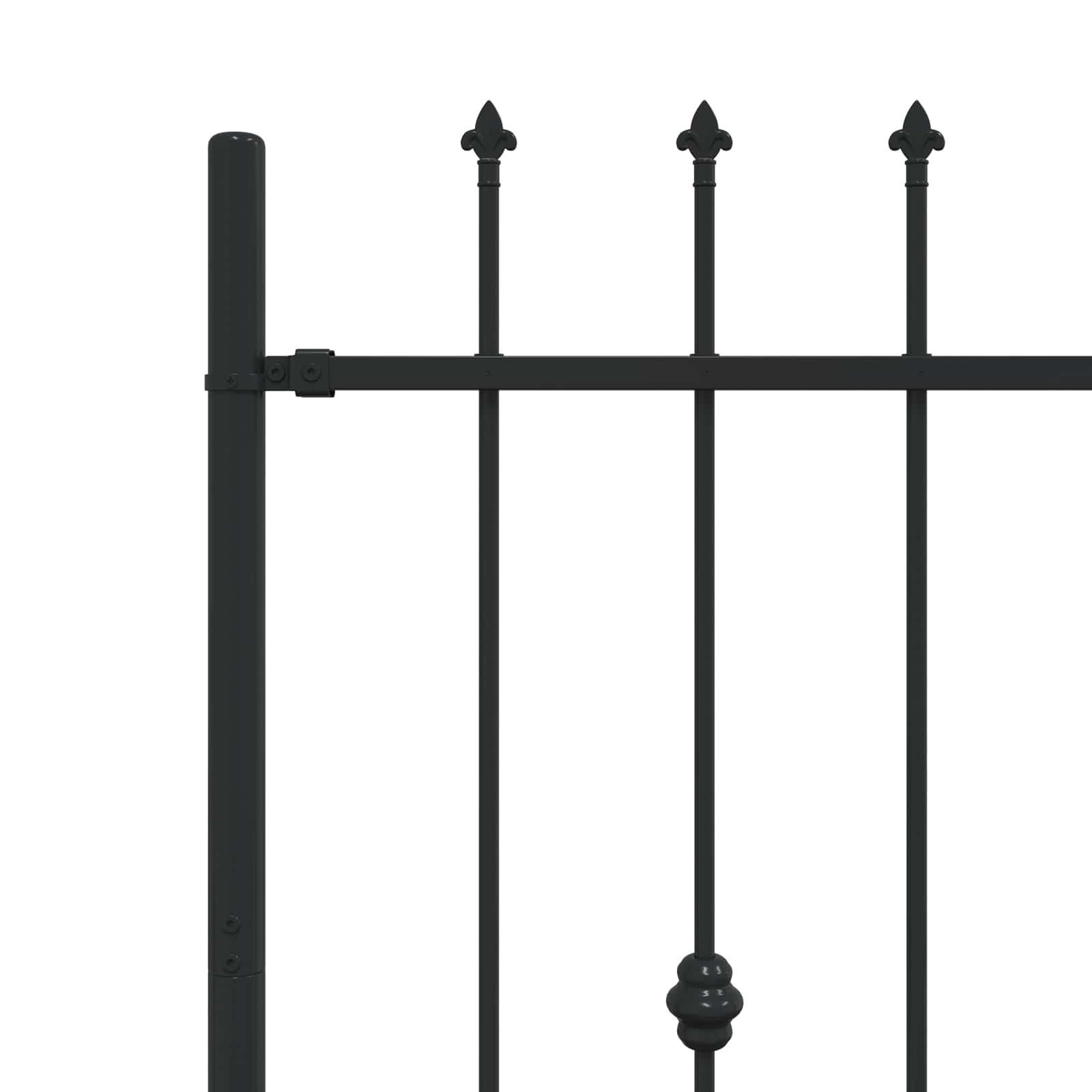vidaXL Spike Fence ASTEN 200 x 150 cm Powder-Coated Steel Black 5