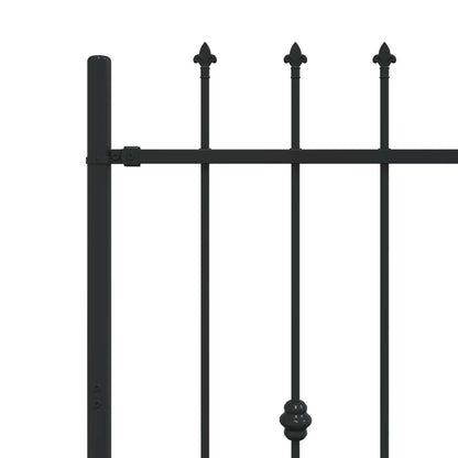 vidaXL Spike Fence ASTEN 200 x 150 cm Powder-Coated Steel Black 5