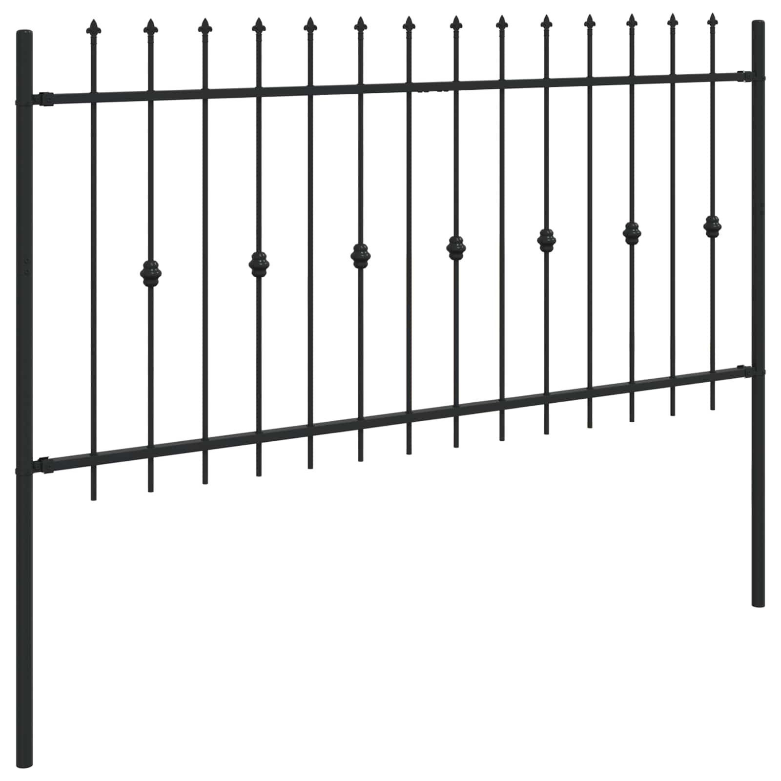 vidaXL Spike Fence ASTEN 200 x 150 cm Powder-Coated Steel Black 4