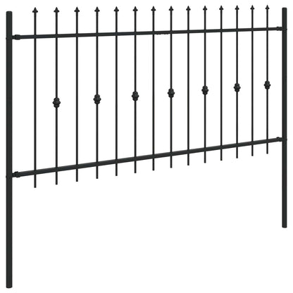 vidaXL Spike Fence ASTEN 200 x 150 cm Powder-Coated Steel Black 4