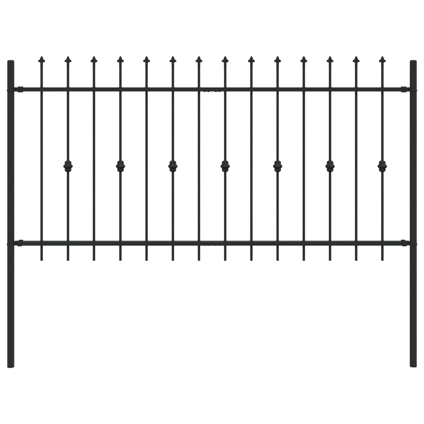 vidaXL Spike Fence ASTEN 200 x 150 cm Powder-Coated Steel Black 2