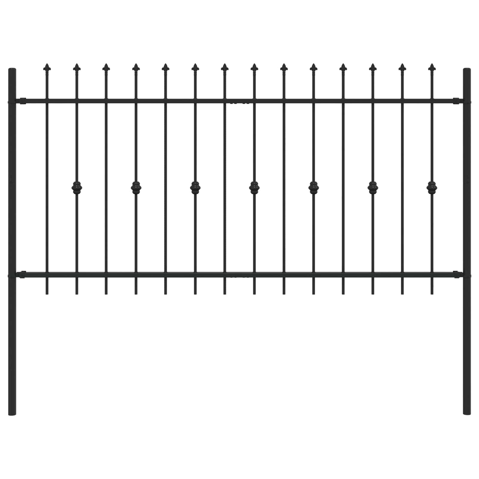 vidaXL Spike Fence ASTEN 200 x 150 cm Powder-Coated Steel Black 2