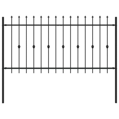 vidaXL Spike Fence ASTEN 200 x 150 cm Powder-Coated Steel Black 2