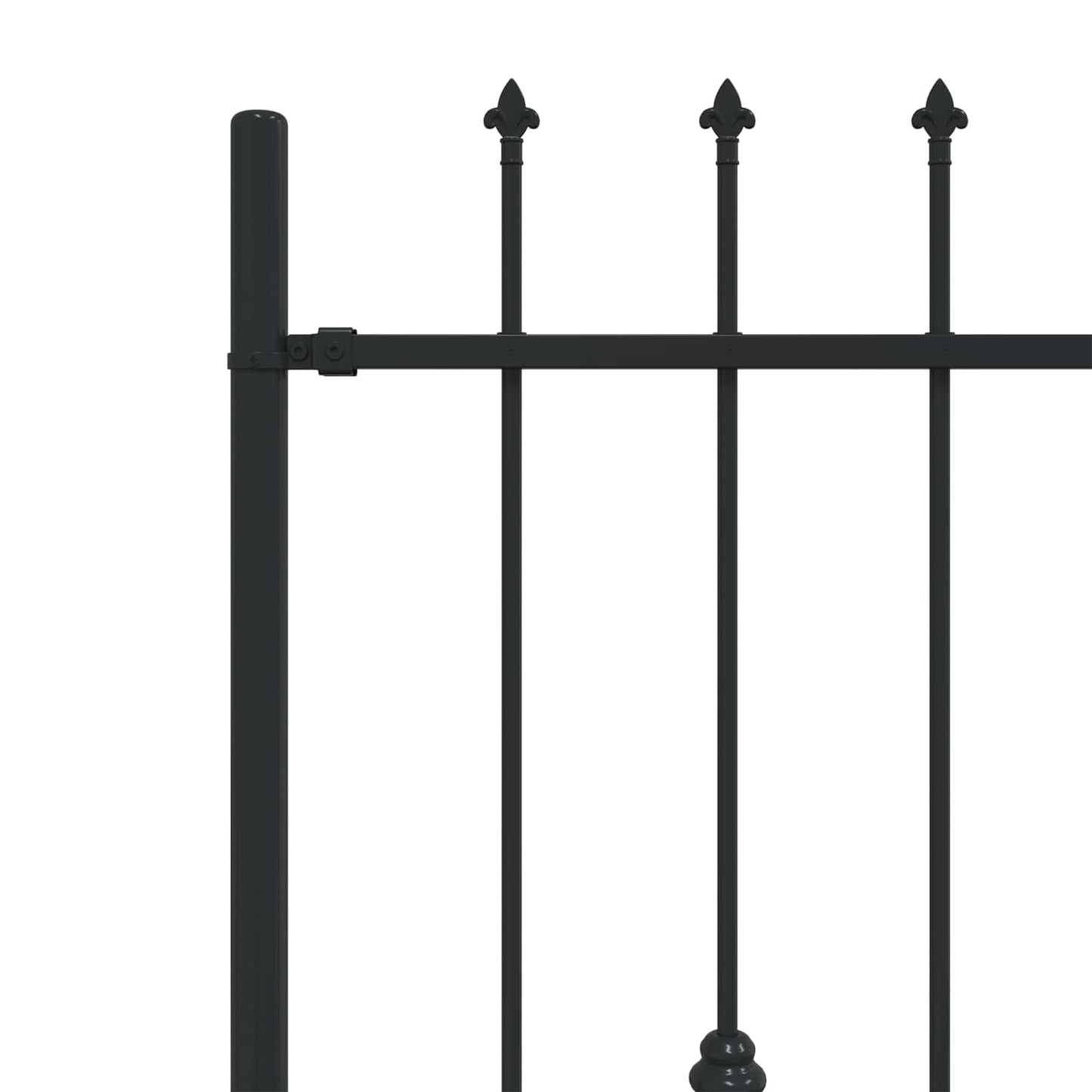 vidaXL Spike Fence ASTEN 200 x 166 cm Powder-Coated Steel Black 5
