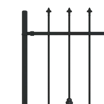 vidaXL Spike Fence ASTEN 200 x 166 cm Powder-Coated Steel Black 5