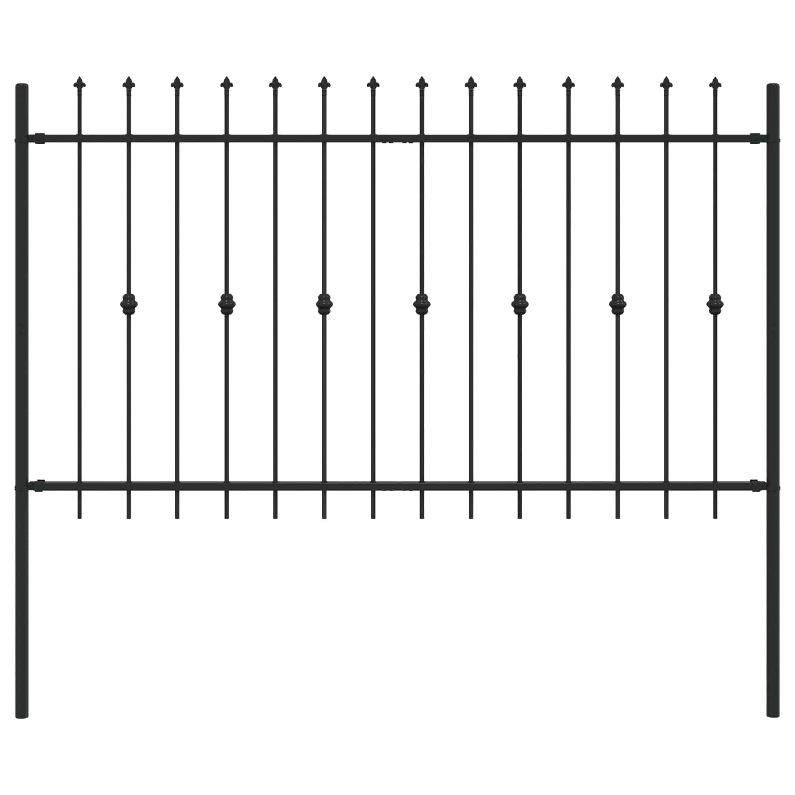 vidaXL Spike Fence ASTEN 200 x 166 cm Powder-Coated Steel Black 2