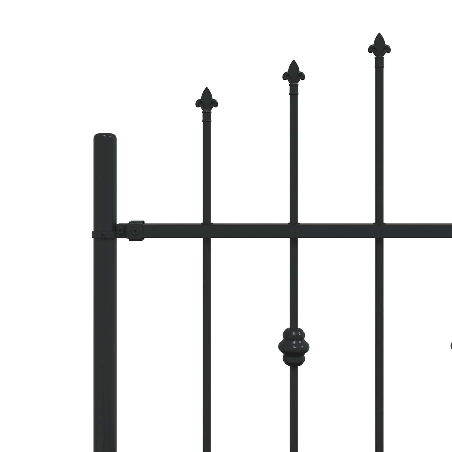 vidaXL Spike Fence ASTEN 200 x 110 cm Powder-Coated Steel Black 5