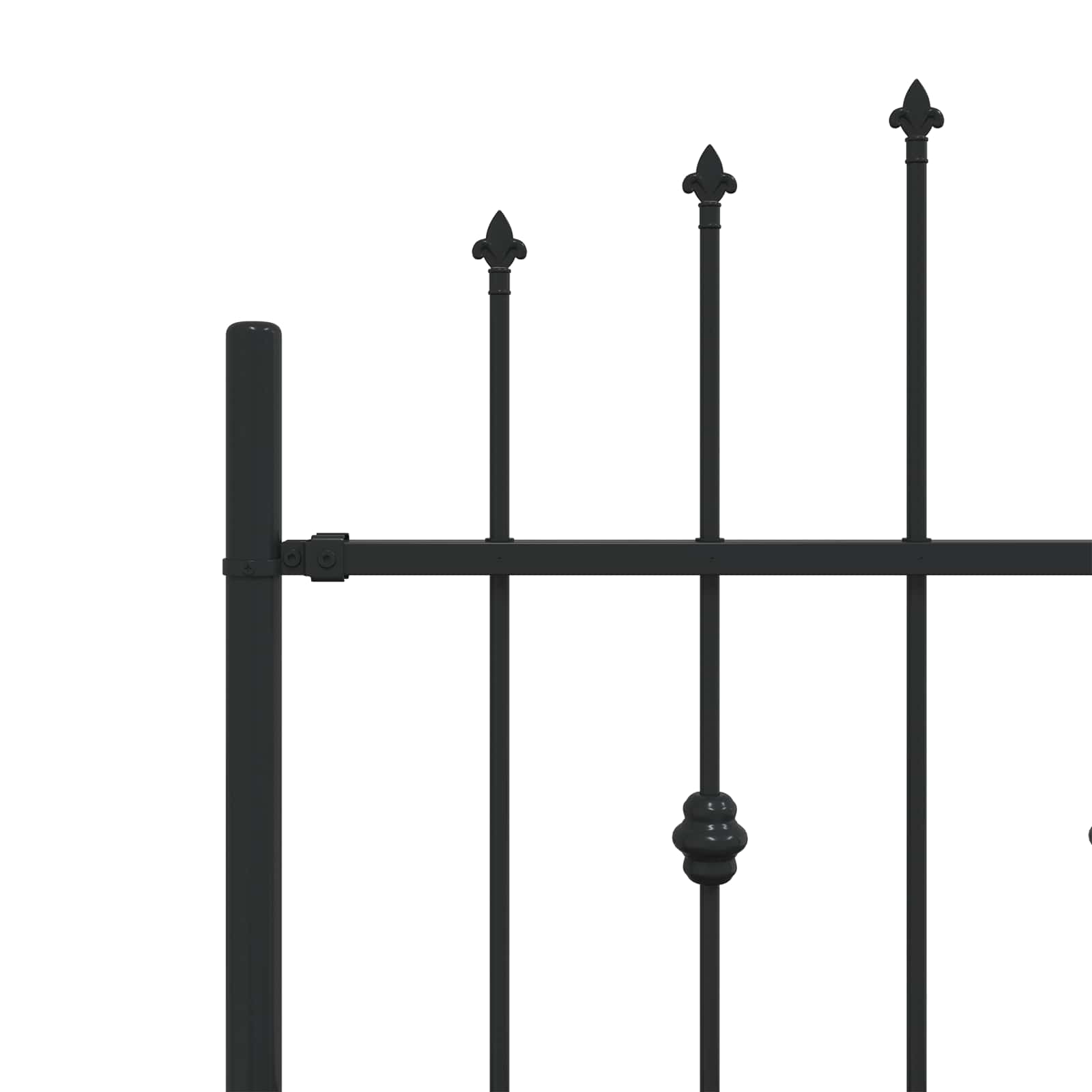 vidaXL Spike Fence ASTEN 200 x 110 cm Powder-Coated Steel Black 5