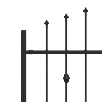 vidaXL Spike Fence ASTEN 200 x 110 cm Powder-Coated Steel Black 5