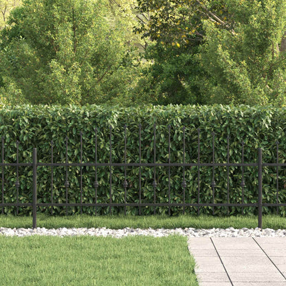 vidaXL Spike Fence ASTEN 200 x 110 cm Powder-Coated Steel Black 3