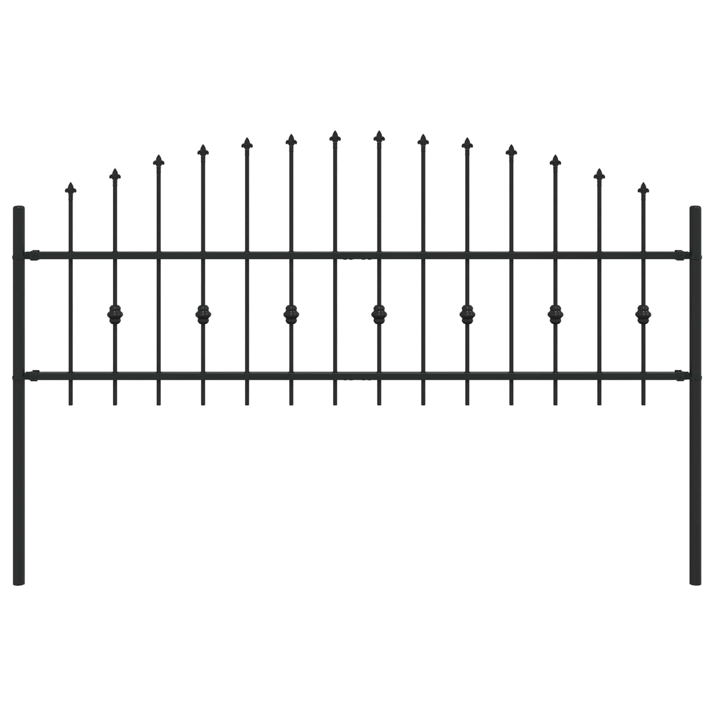 vidaXL Spike Fence ASTEN 200 x 110 cm Powder-Coated Steel Black 2