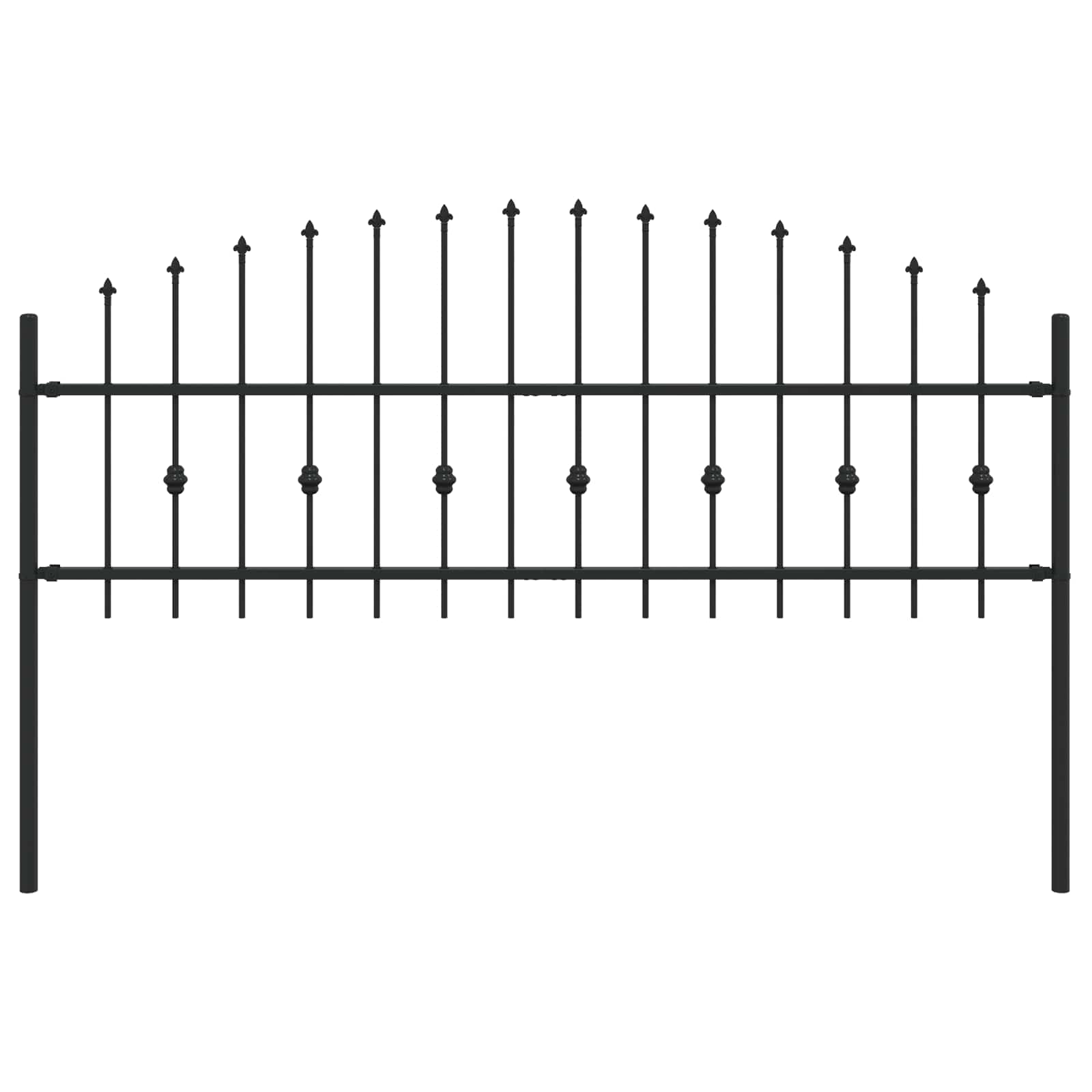 vidaXL Spike Fence ASTEN 200 x 110 cm Powder-Coated Steel Black 2