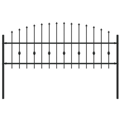 vidaXL Spike Fence ASTEN 200 x 110 cm Powder-Coated Steel Black 2