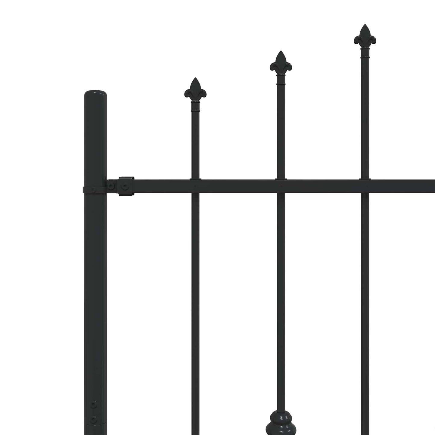 vidaXL Spike Fence ASTEN 200 x 150 cm Powder-Coated Steel Black 5
