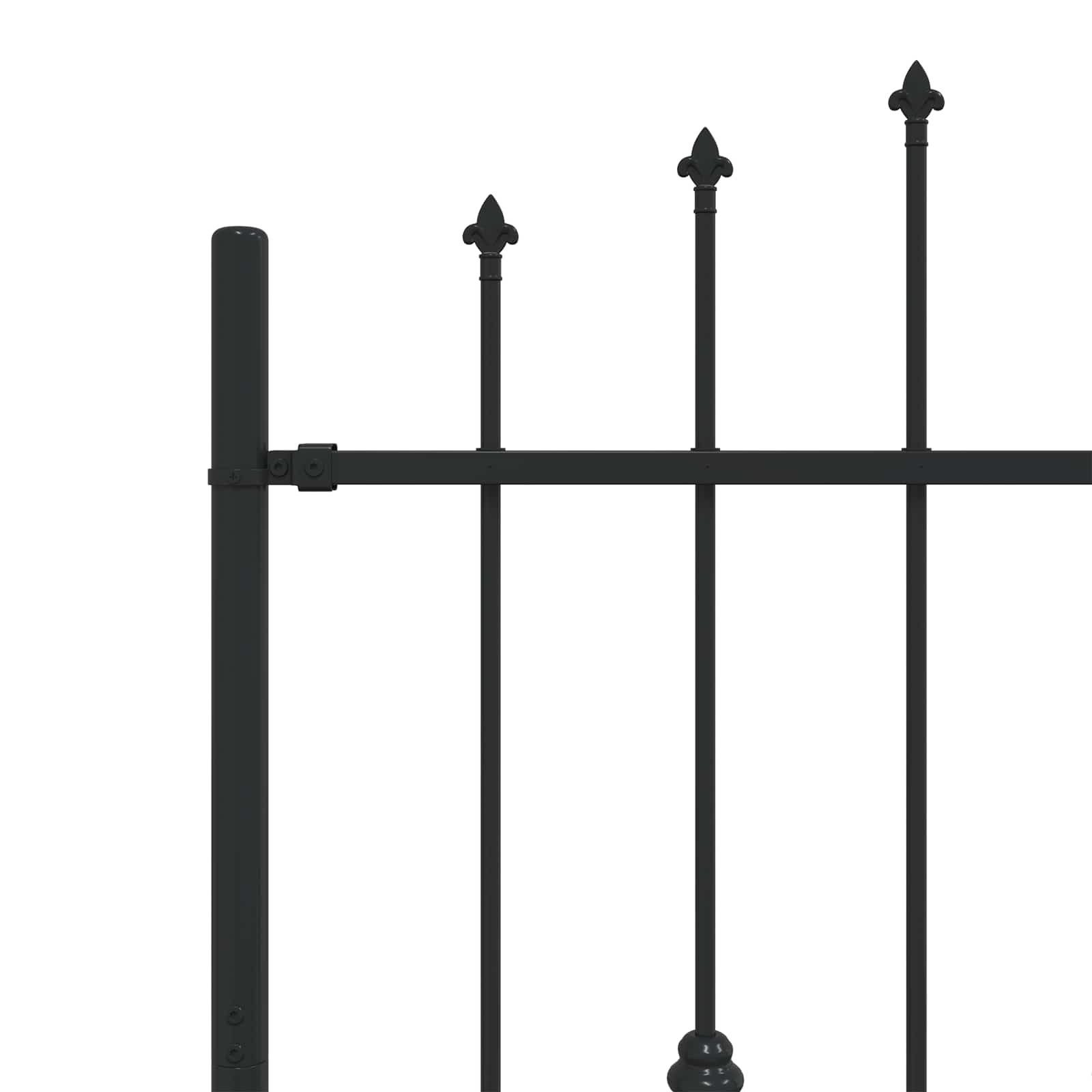 vidaXL Spike Fence ASTEN 200 x 150 cm Powder-Coated Steel Black 5