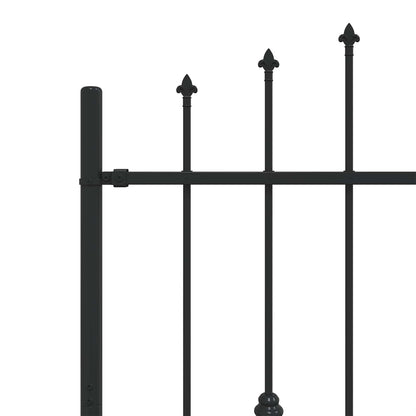 vidaXL Spike Fence ASTEN 200 x 150 cm Powder-Coated Steel Black 5