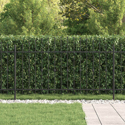 vidaXL Spike Fence ASTEN 200 x 150 cm Powder-Coated Steel Black 3
