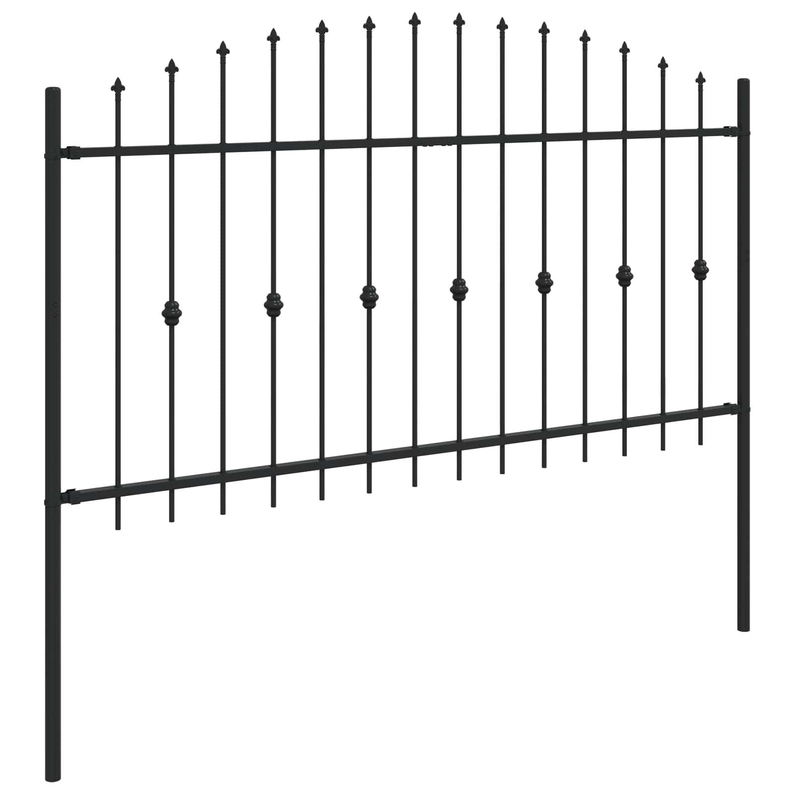vidaXL Spike Fence ASTEN 200 x 150 cm Powder-Coated Steel Black 4