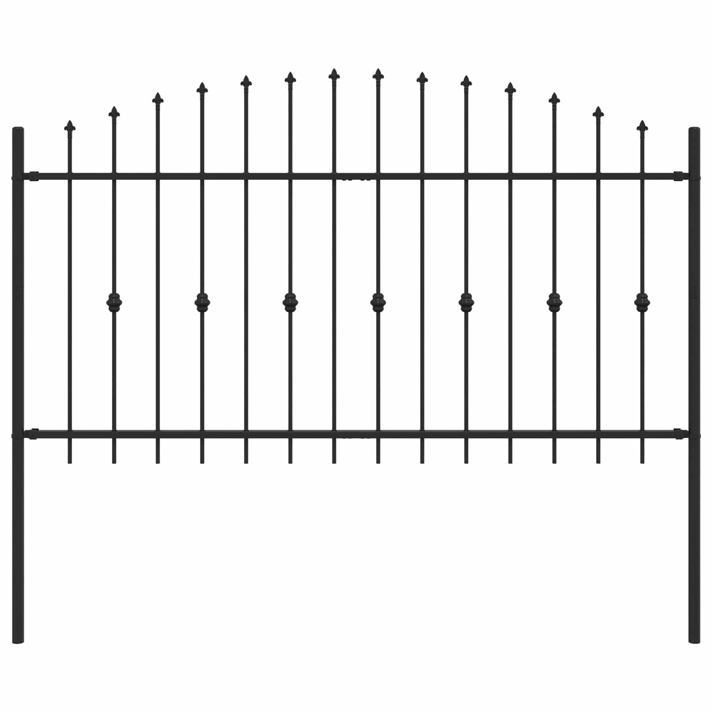 vidaXL Spike Fence ASTEN 200 x 150 cm Powder-Coated Steel Black 2