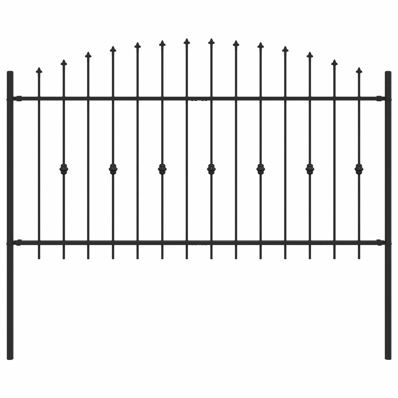 vidaXL Spike Fence ASTEN 200 x 150 cm Powder-Coated Steel Black 2